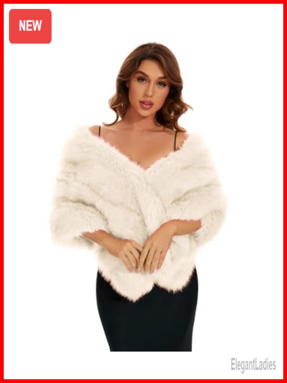 Faux Fur Shawl Wrap Hidden Pockets Winter Wedding